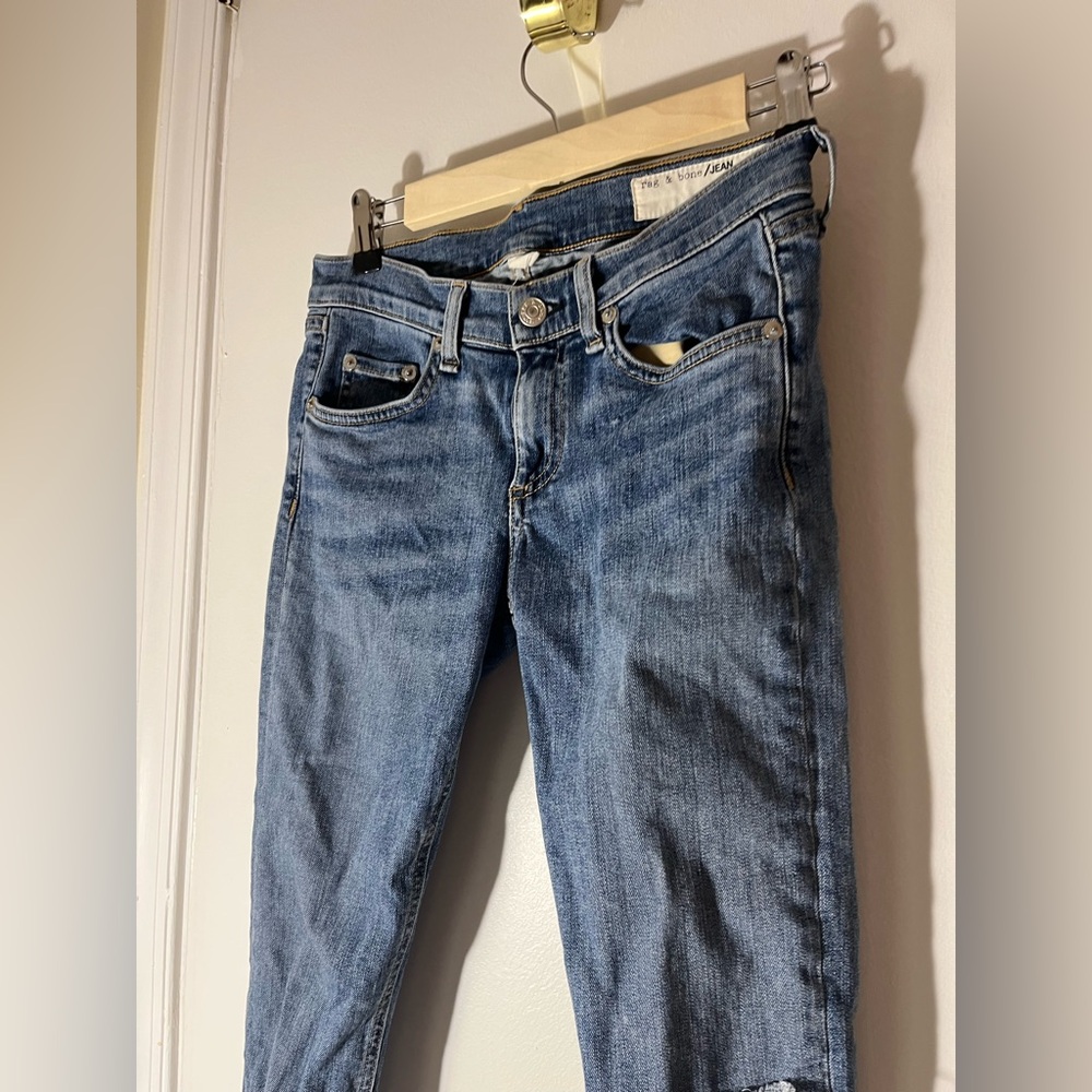 rag & bone Blue Straight Leg Jeans - Picture 5 of 9